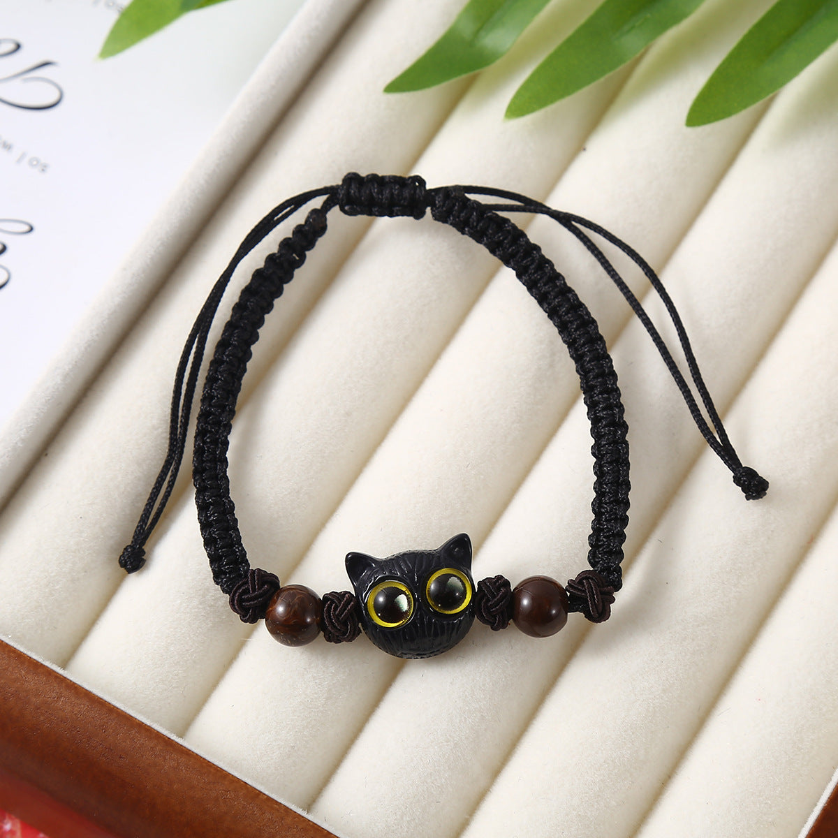 Cheese Black Sesame Kitty Cat White Bracelets