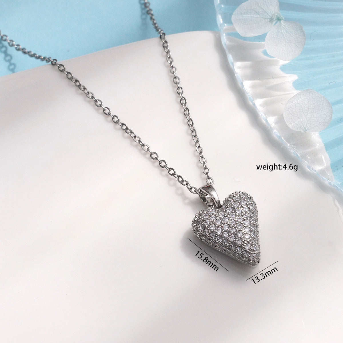 Love Crown Female Copper Plated Gold Micro Necklaces