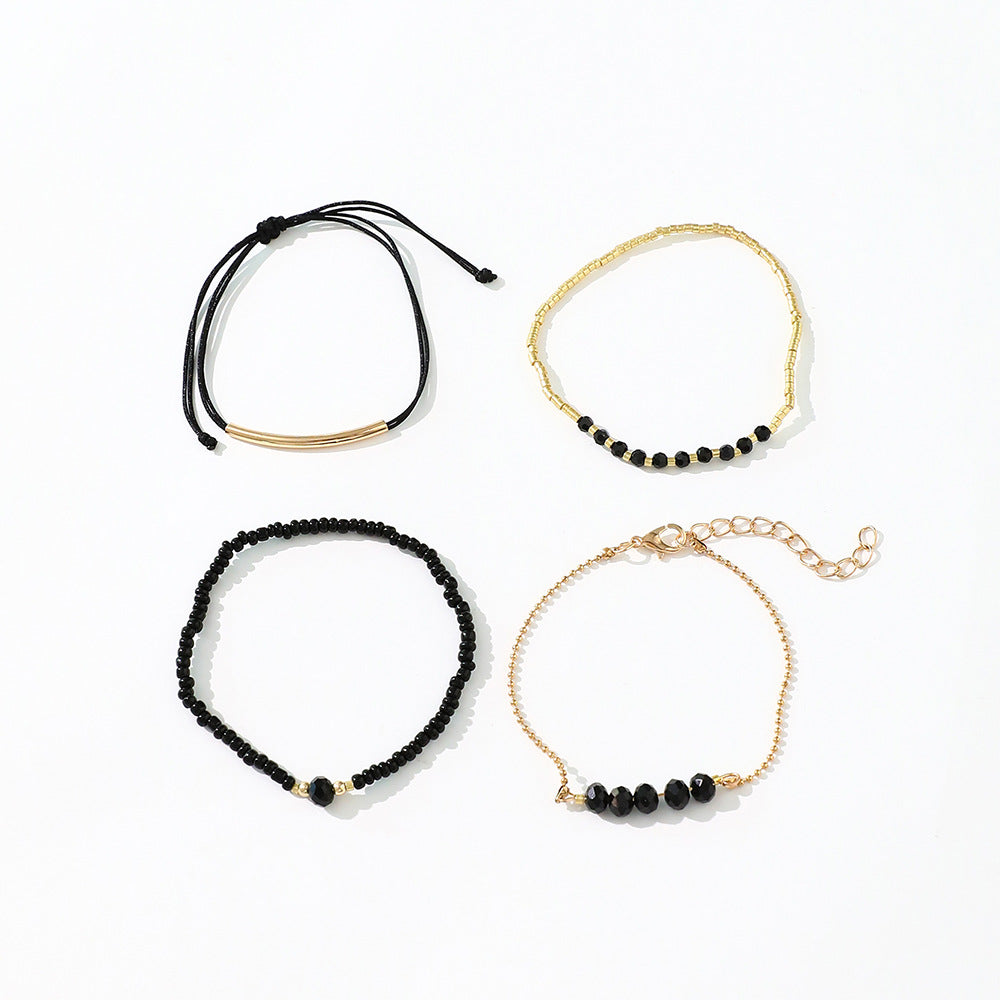 Women's Imitation Black Crystal Handmade Fashion Suit Bracelets