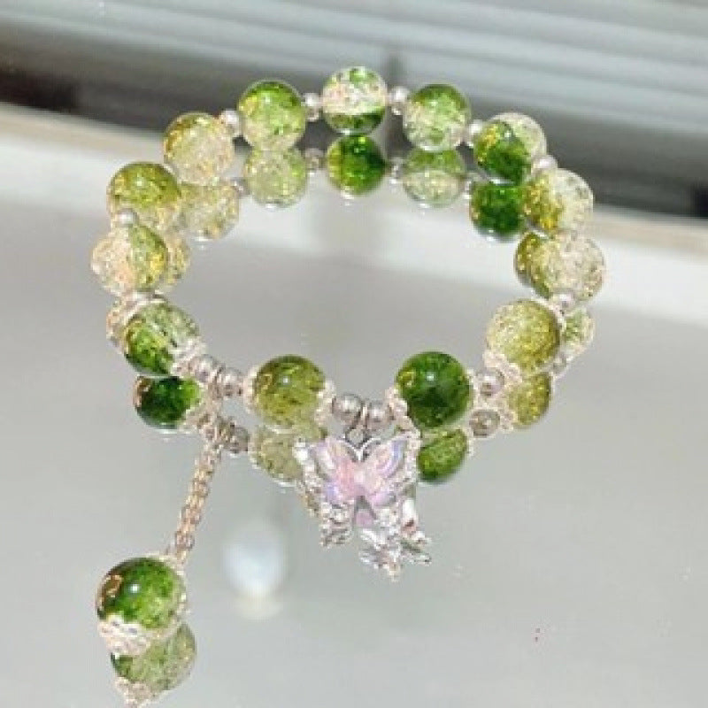 Beads Butterfly Sweet Glass Bead Elastic String Live Bracelets
