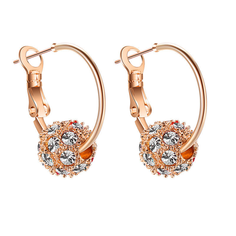 Korean Style Creative Crystal Diamond Ball Colorful Crystals Earrings