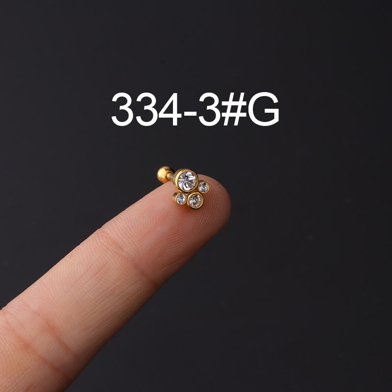 Stainless Steel Ear Bone Nail Popular Piercing Screw Twist Earrings