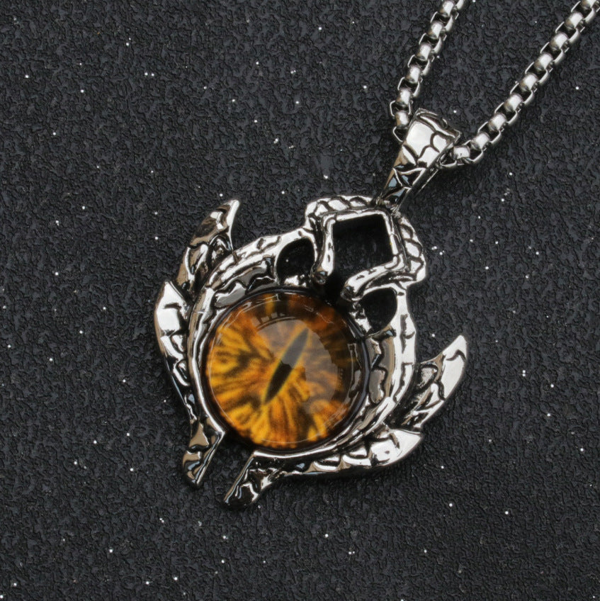 Men's Ornament Personality Retro Punk Spaceship Blue Eyes Necklaces