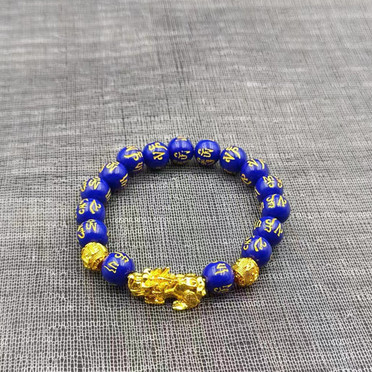 Words Mantra Vietnam Placer Gold Money Drawing Pi Plated Bracelets