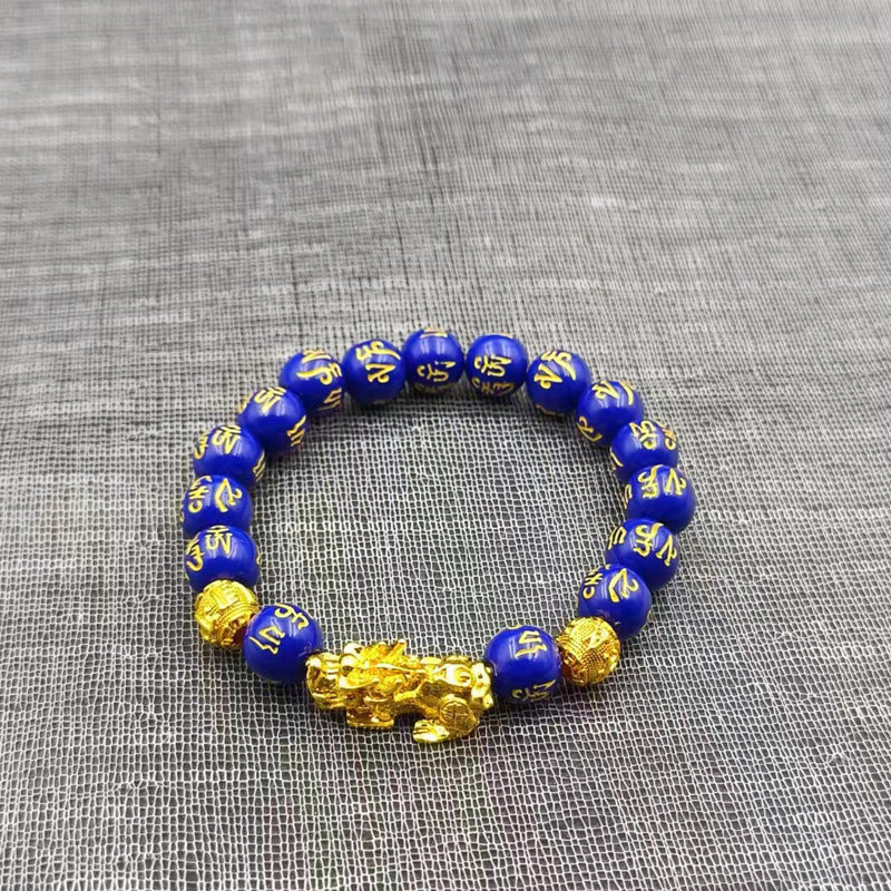 Words Mantra Vietnam Placer Gold Money Drawing Pi Plated Bracelets