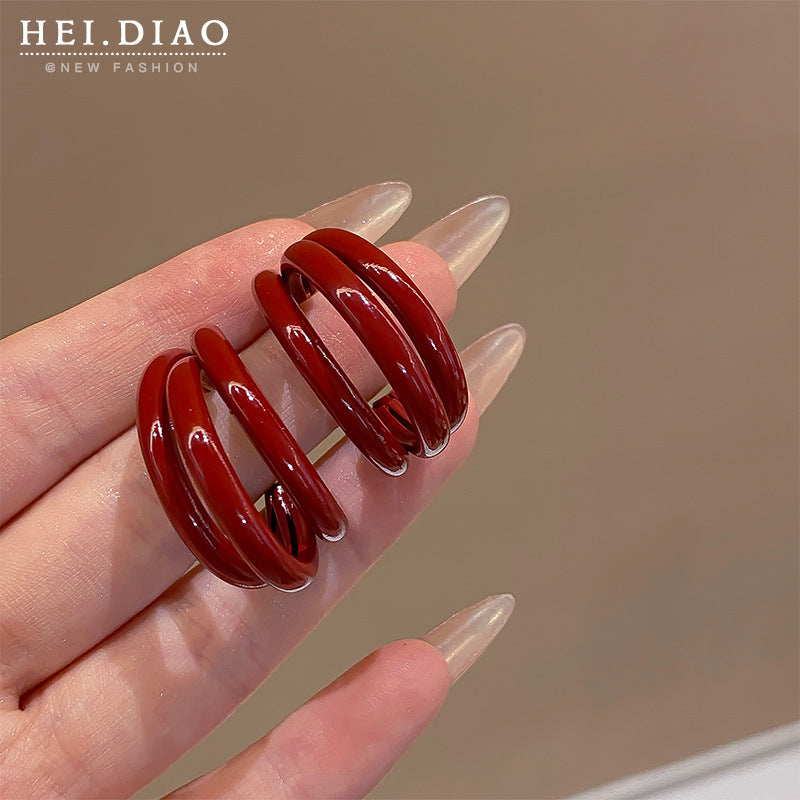 Women's Retro Love Cherry Wine High Sense Rings