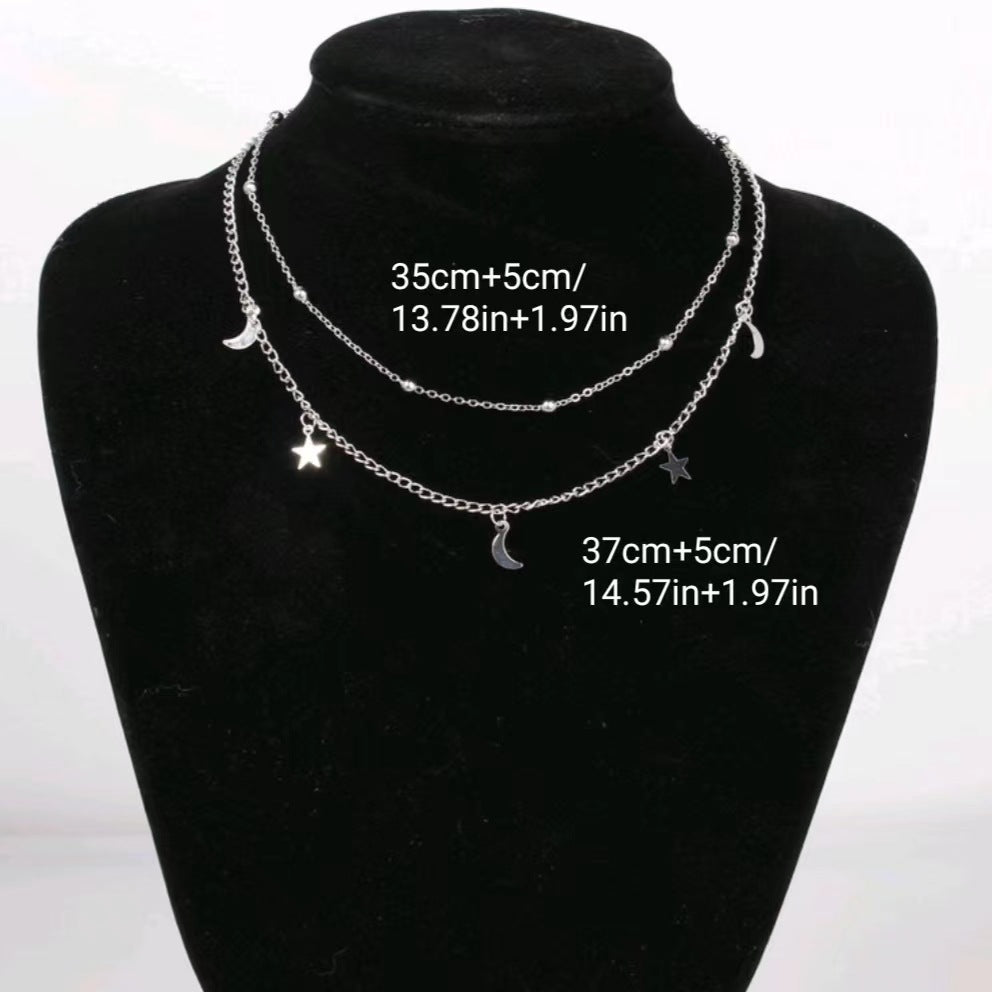 Simple Moon Short Fashion Round Beads Necklaces
