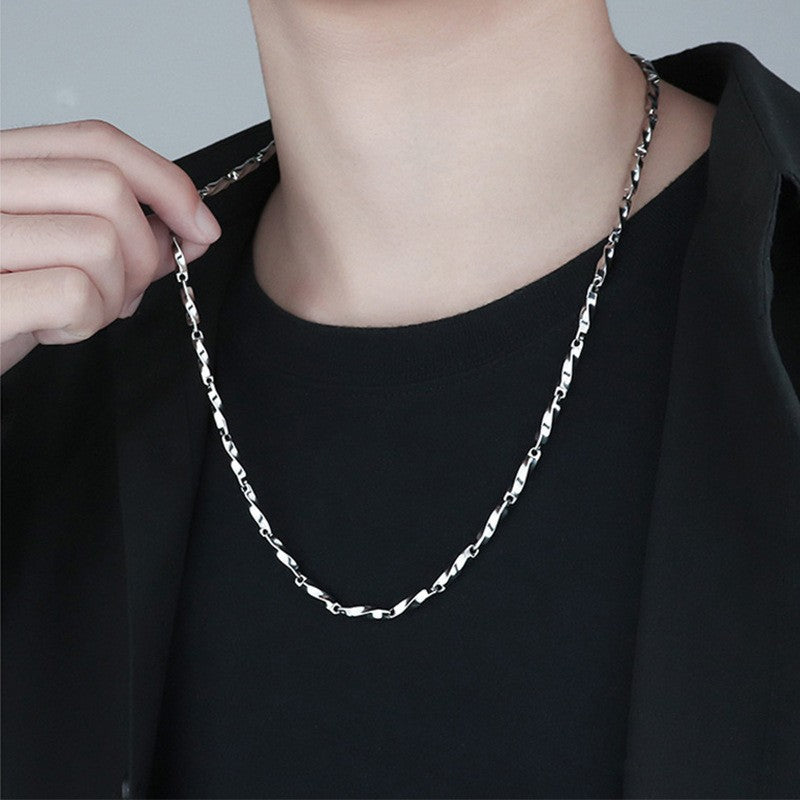Titanium Steel Diamond Melon Seeds Chain Hip Hop Necklaces