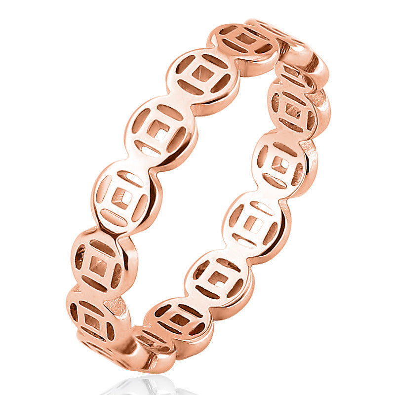 Lucky Copper Coin Transfer Index Finger Rings
