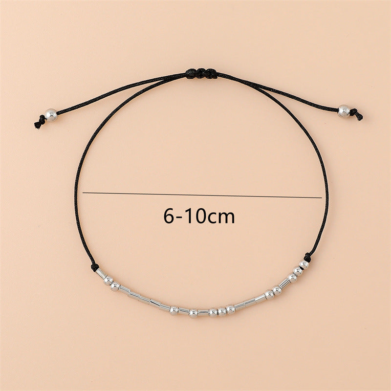 Password Creative Stainless Steel Beaded Card Wrist Bracelets