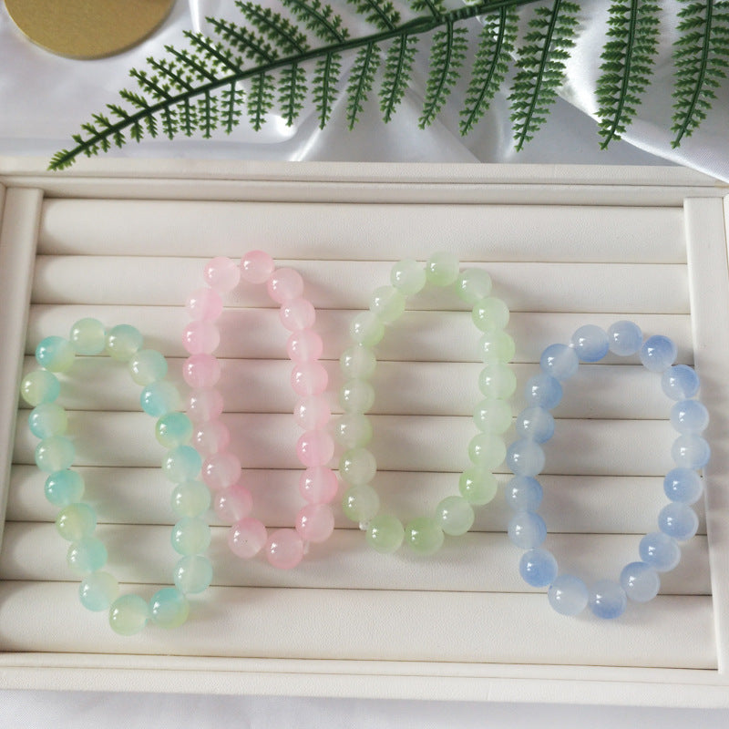 Gradient Ice Transparent Two-color Colored Glaze Bracelets