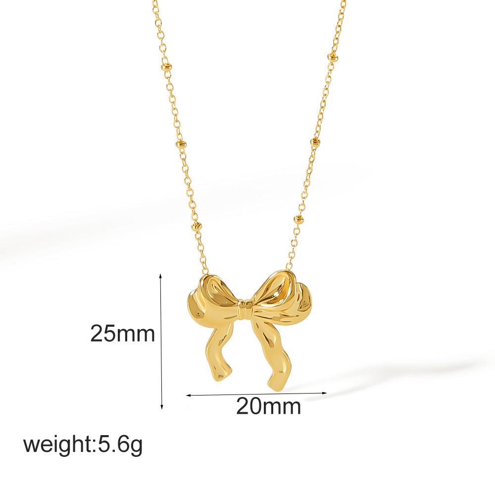 Stainless Steel Bow Jewelry Golden Suit Necklaces