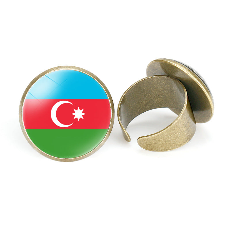 Asian Flags Vintage Open Bahrain Turkey Rings