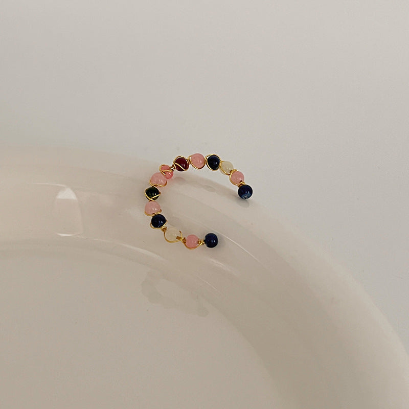 Beads Niche Design Advanced Finger Light Luxury Rings