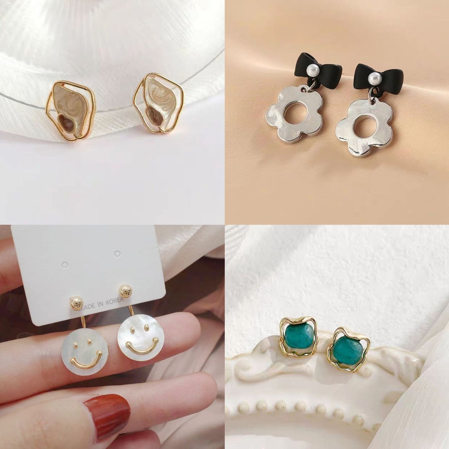 Needle Niche Love Heart Trendy Female Simple Graceful Earrings