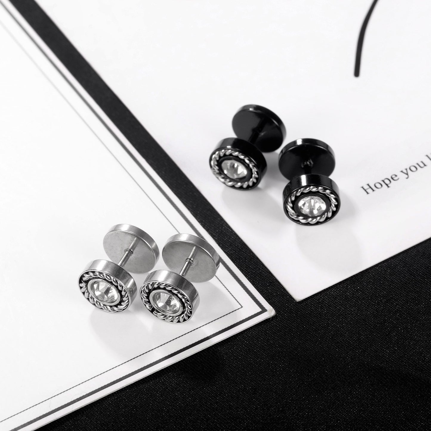 Personality Simple Titanium Steel Ear Round Earrings