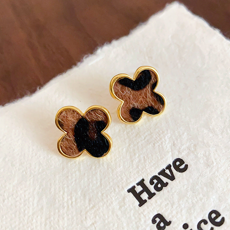 Sier Geometric Niche Design Elegant High-grade Earrings