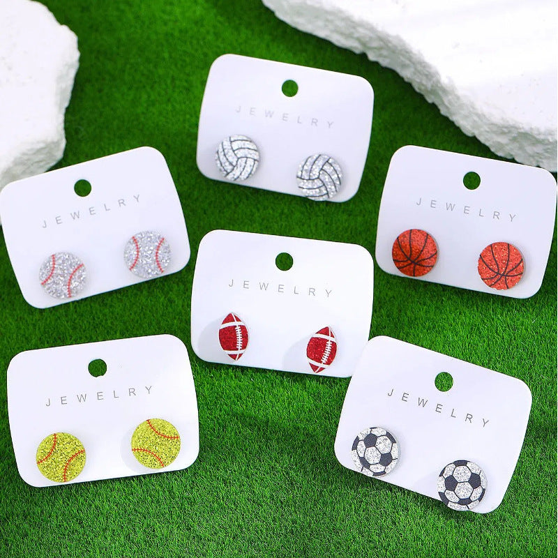 Women's & Men's Diamond Ball Competitive Style Creative Design Earrings