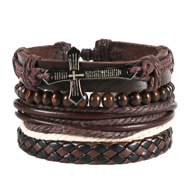 Men's Handmade Ornament Alloy Wings Unisex Black Bracelets
