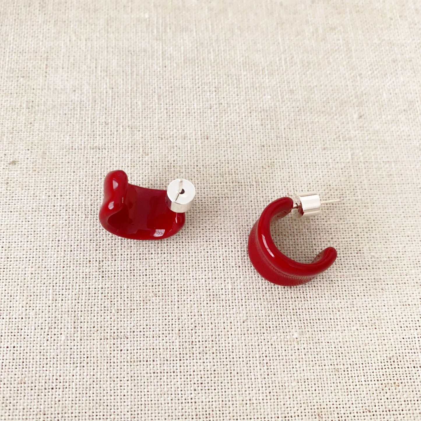 Women's Sier Summer Simple Niche Candy Color Earrings