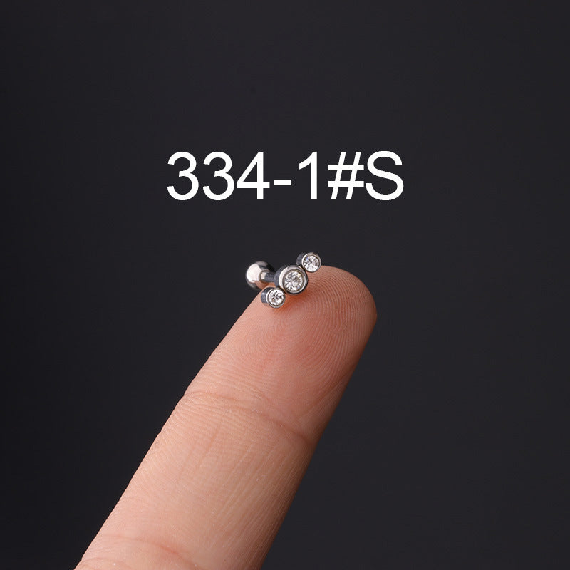 Stainless Steel Ear Bone Nail Popular Piercing Screw Twist Earrings