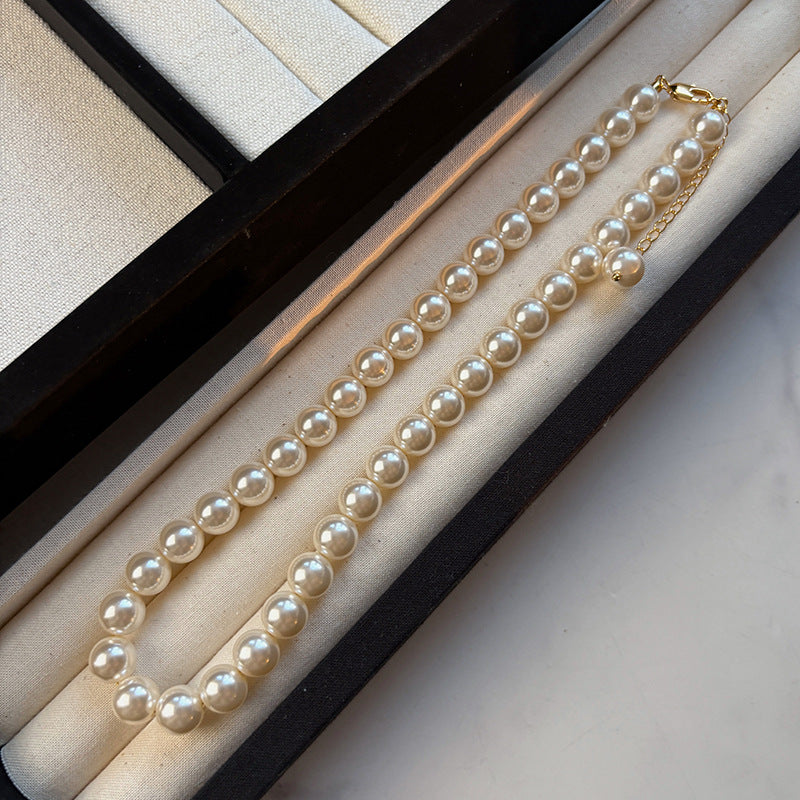 Women's Heather Gray Aurora Pearl High Sense Light Necklaces