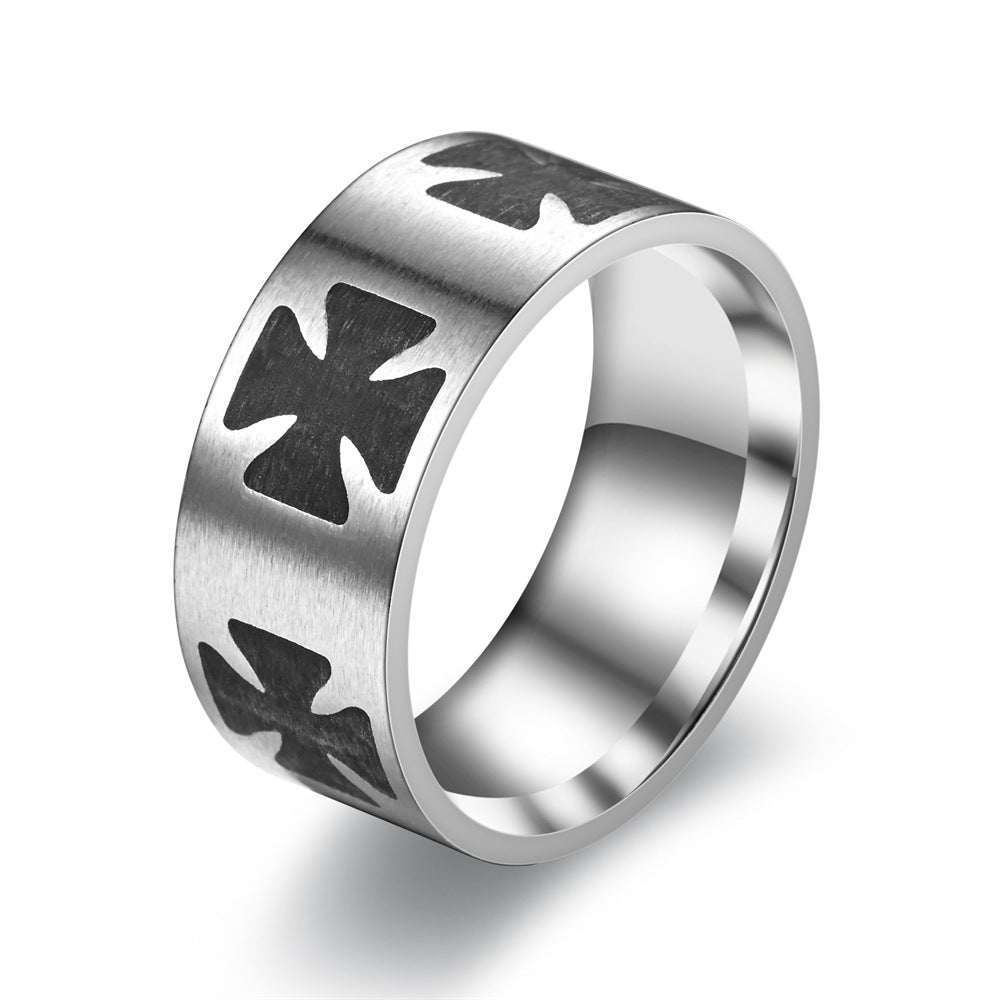 Men's Rotating Decompression Cross Titanium Steel Stainless Rings