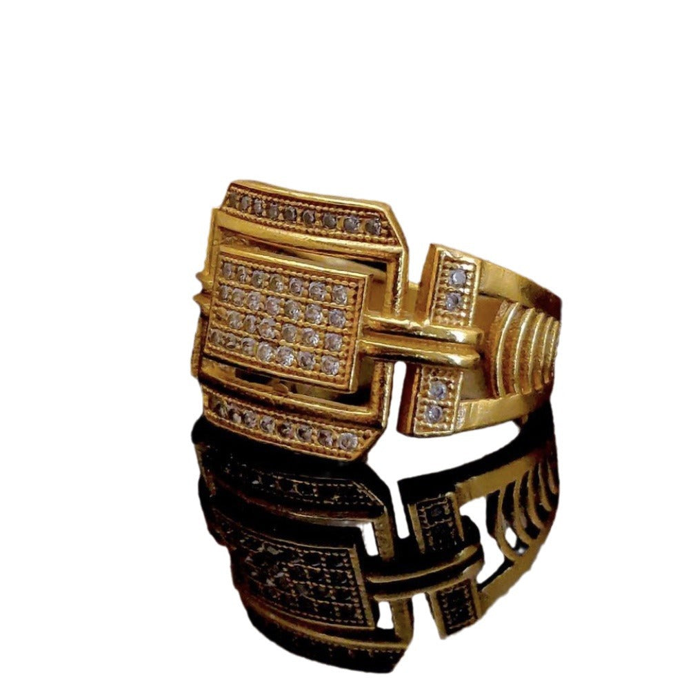 Inlaid Zircon Personalized Wind Trend Simple Rings