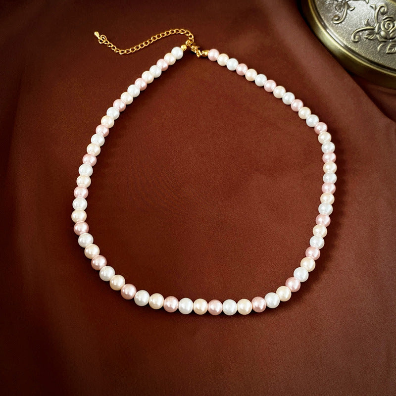 French Style Temperament Geometric Pearl Vintage Fashion High Necklaces