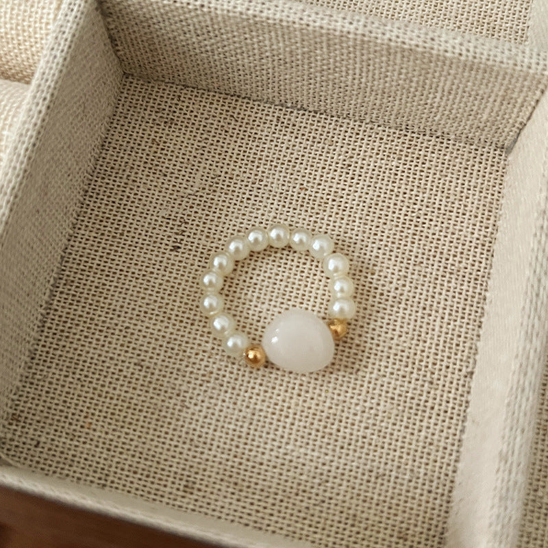 Beads Niche Design Advanced Finger Light Luxury Rings