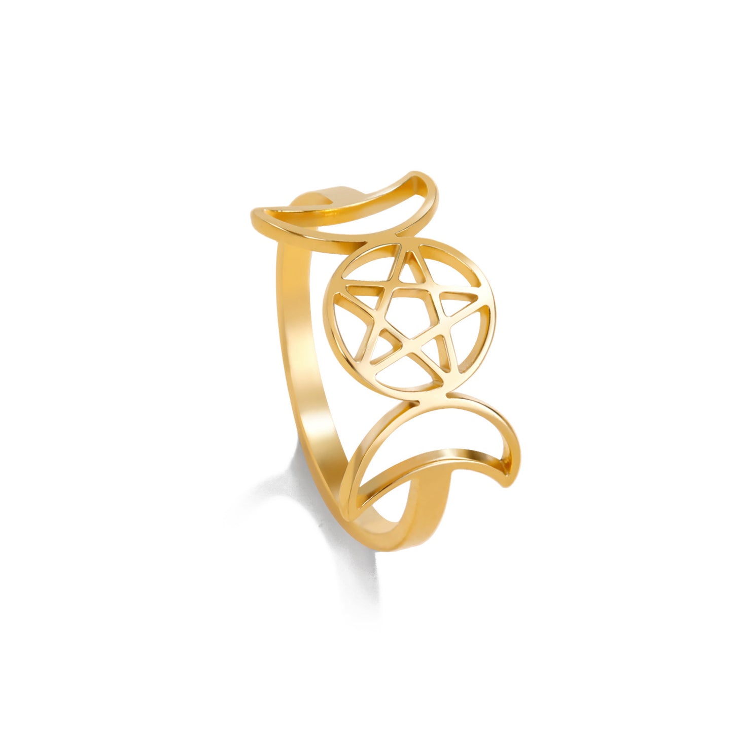 Pentagram Female Stainless Steel Five-pointed Star Rings