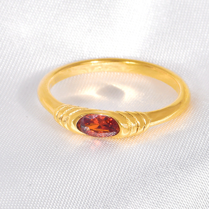 Women's Titanium Steel Light Luxury High-grade Gold Rings