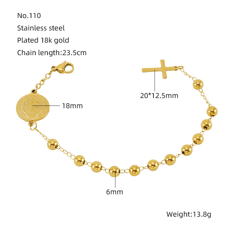 Religious Series Beaded Stainless Steel Unisex Bracelets