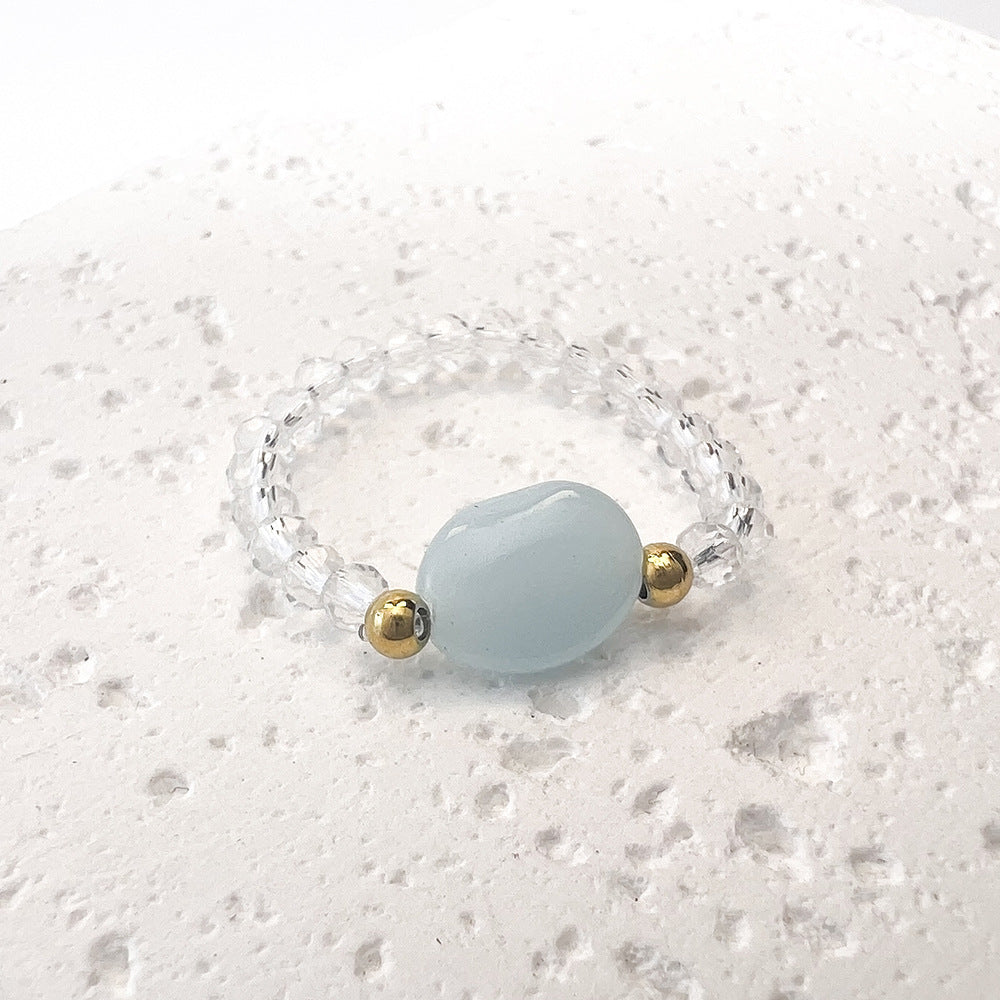 Cute Colored Glaze Luminous Glow Beaded Rings