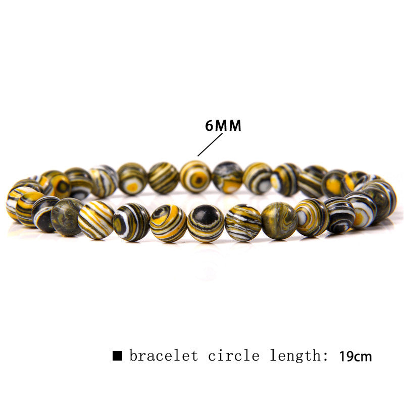 Women's & Men's Single Circle Beaded Natural Agate Stone Bracelets