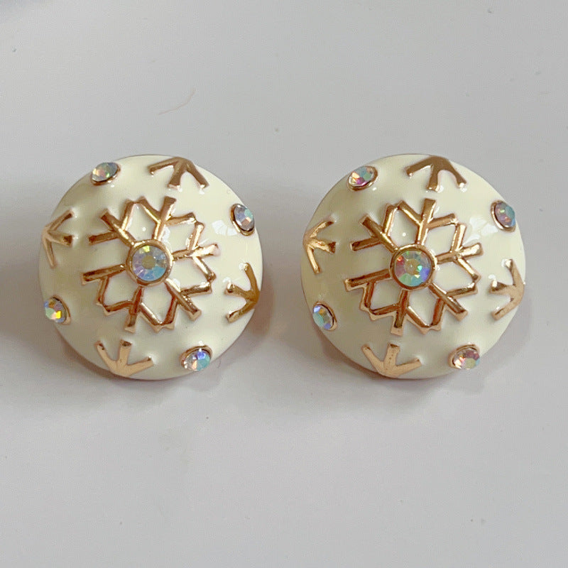 Court Four Round Enamel Personalized Sier Earrings