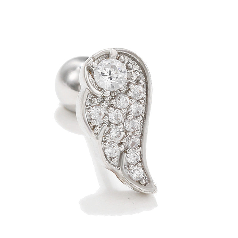 Women's Loving Heart Zircon Flower For Niche Design Ear Bone Earrings