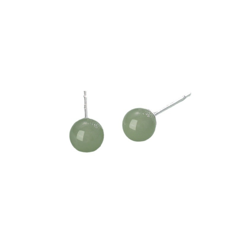 Retro French High-grade Elegant Ear Fashionable Jade Earrings