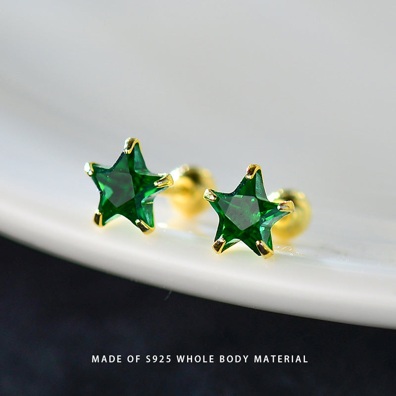 Minimalist Star Niche Design Ear Bone Pentagram Screw Earrings