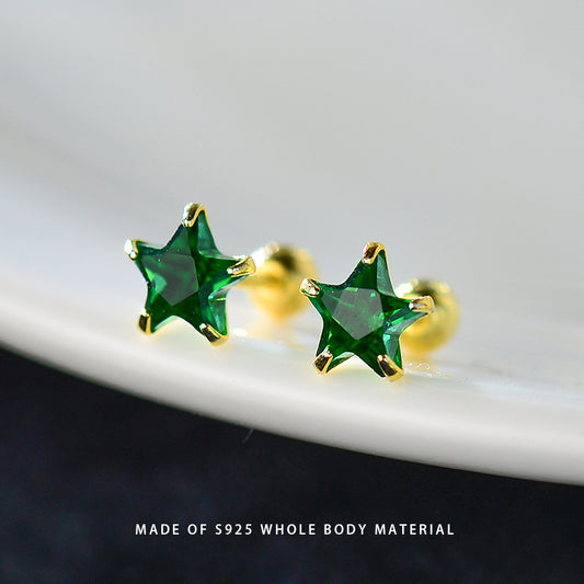 Minimalist Star Niche Design Ear Bone Pentagram Screw Earrings