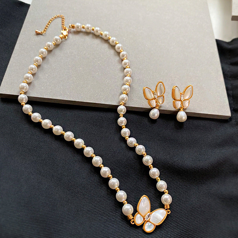 Natural White Shell Freshwater Baroque Pearl Female Mild Luxury Rings