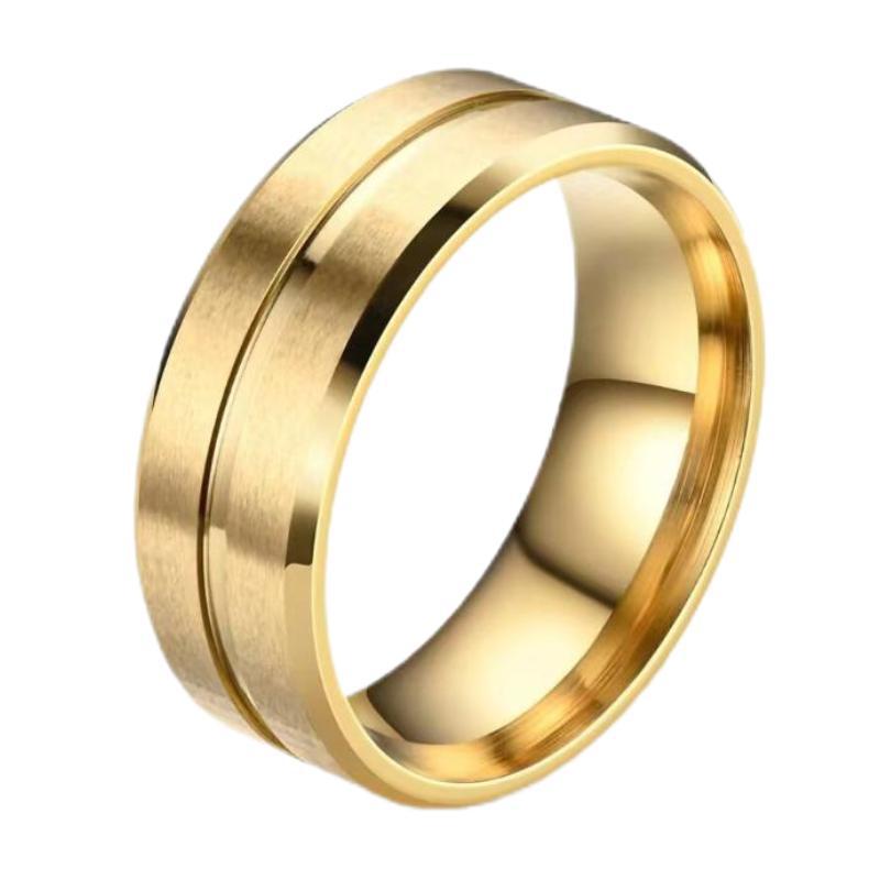 Women's & Men's Fashion Beveled Edge One Silk Matte Sier Black Rings