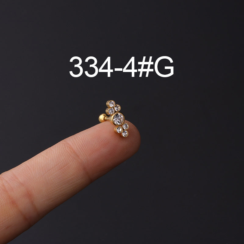 Stainless Steel Ear Bone Nail Popular Piercing Screw Twist Earrings