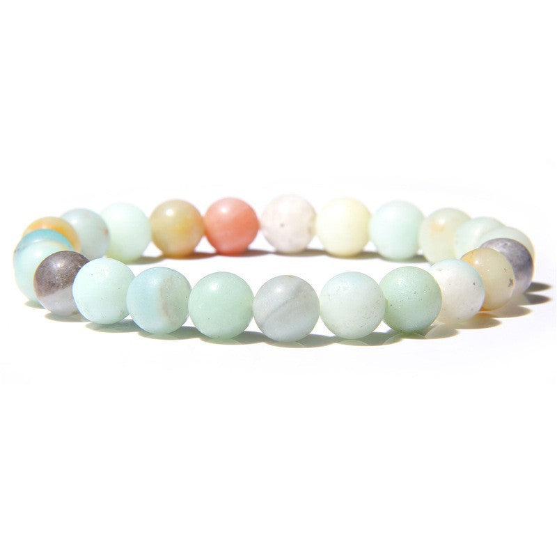 Men's Natural Stone Beads White Turquoise Elastic Bracelets