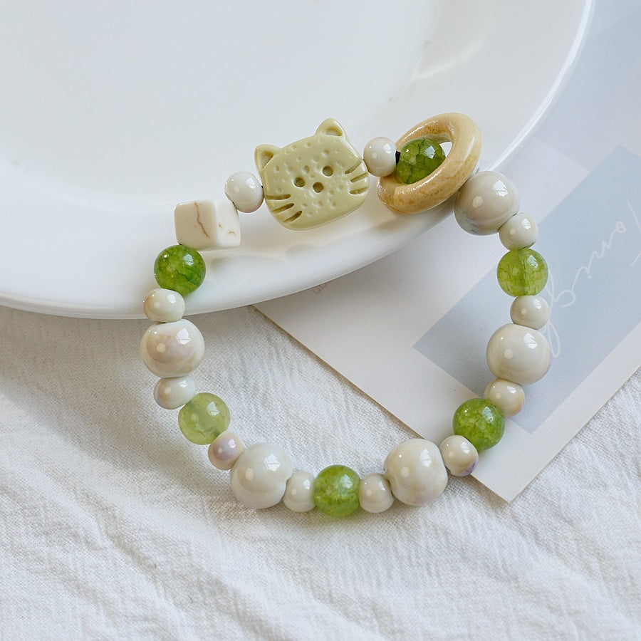 Ceramic High-grade Biscuit Cat Series Design Bracelets