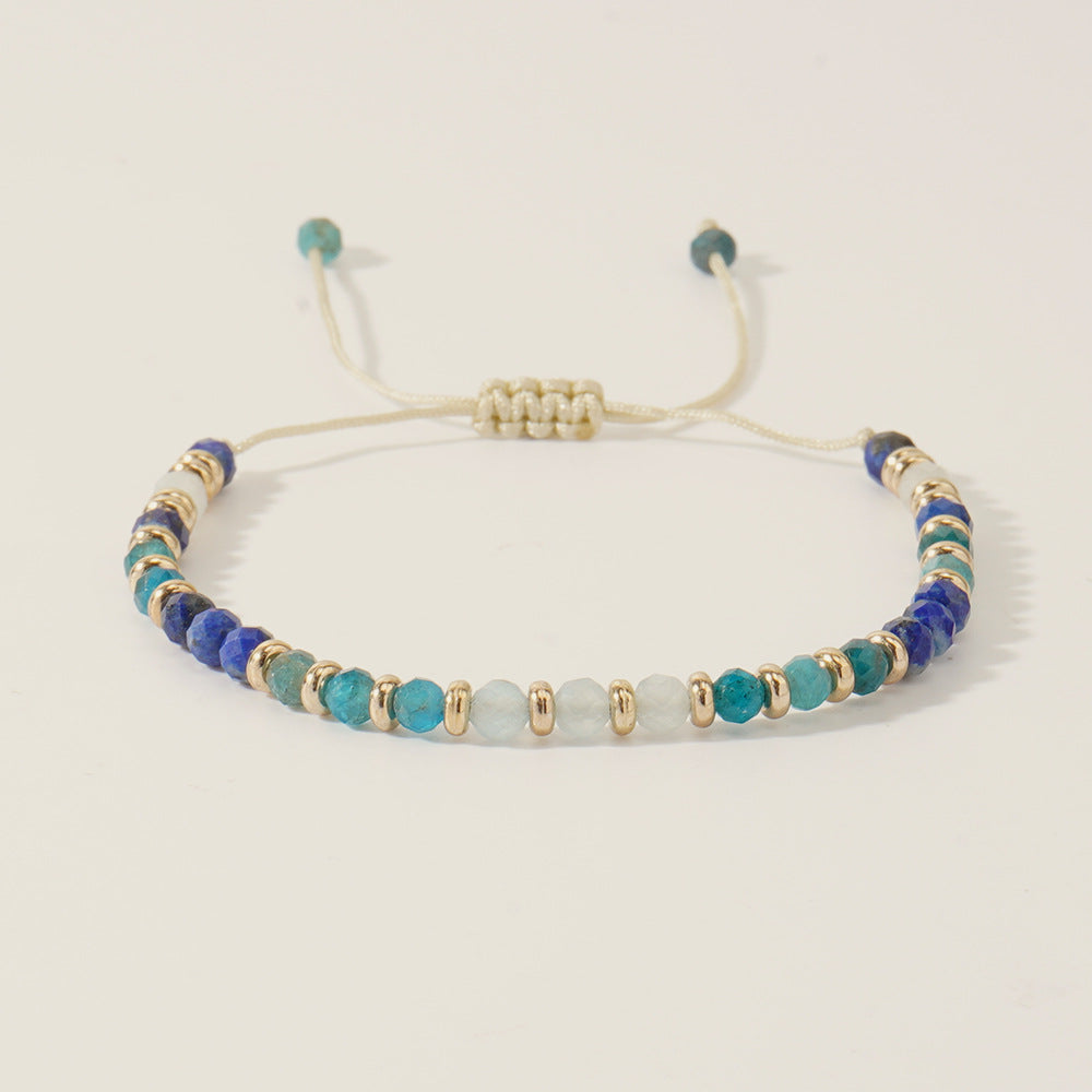 Pulling Rope Design Retro Style Colorful Stone Bracelets