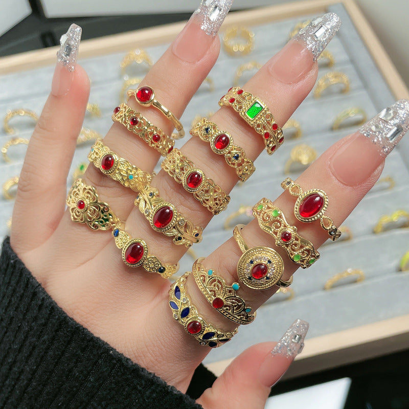 Flower Fashion Personalized Opening Adjustable Index Finger Rings