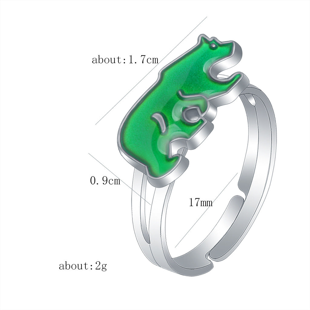 Fashion Personality Boys Polar Bear Mood Rings