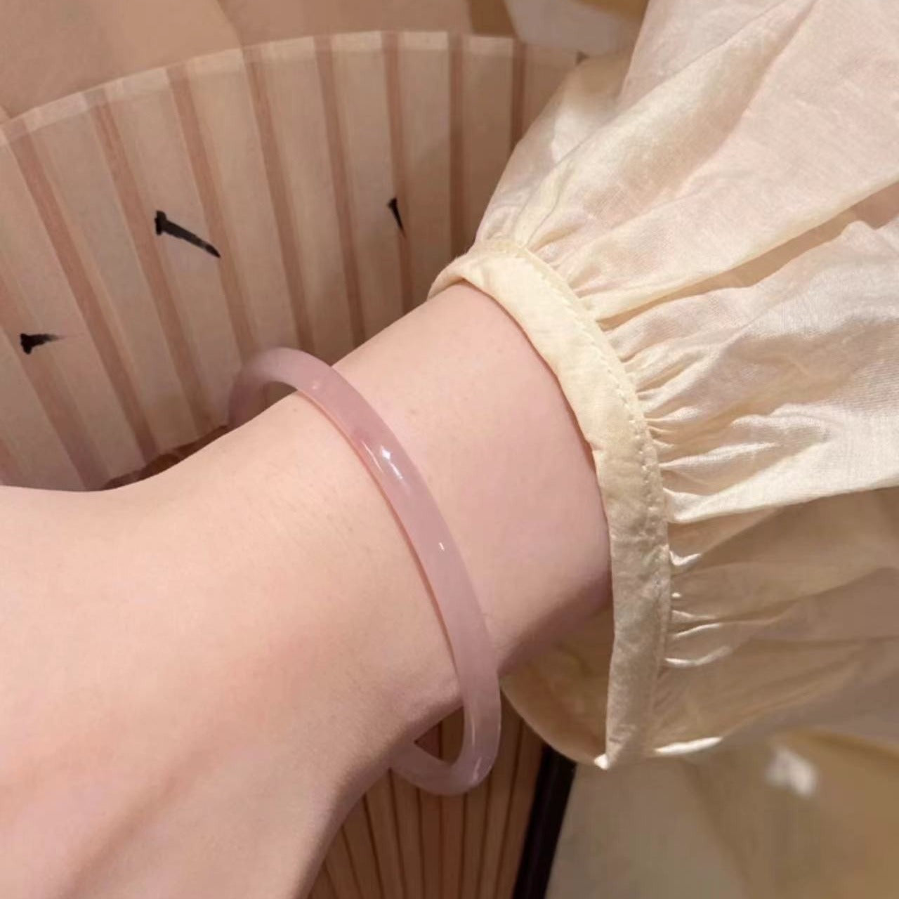 Misty Pink Rose Flower Beaded Female Bracelets