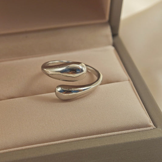 Exquisite Round Water Drop Open Personalized Minority Rings